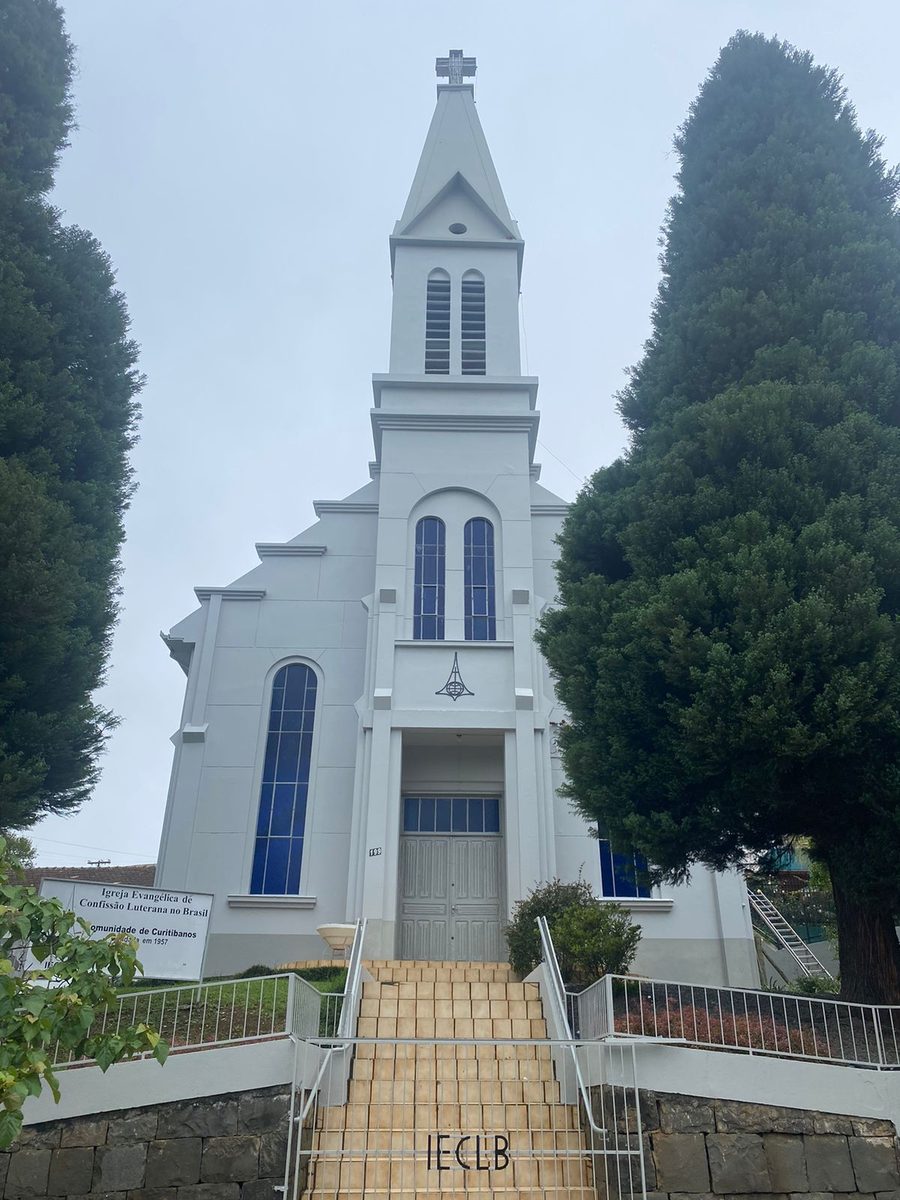 Facade of the Lutheran church in Curitibanos, Santa Catarina