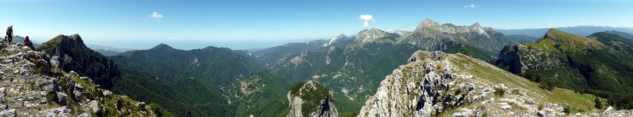 Panoramic view of the Apuan Alps from Monte Nona