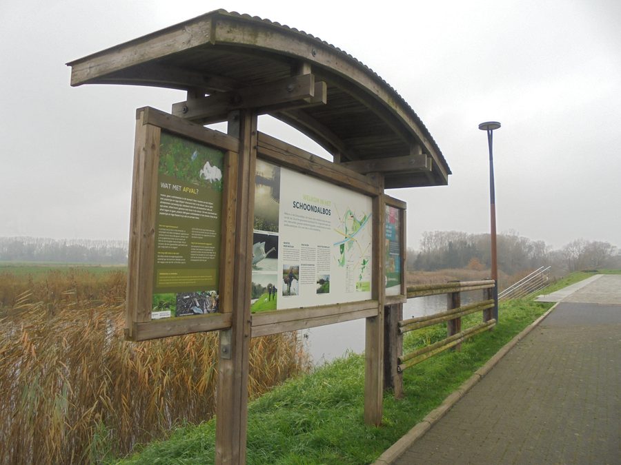 Information board by the Oude Leie arm in Sint-Baafs-Vijve on the border of Wielsbeke and Waregem