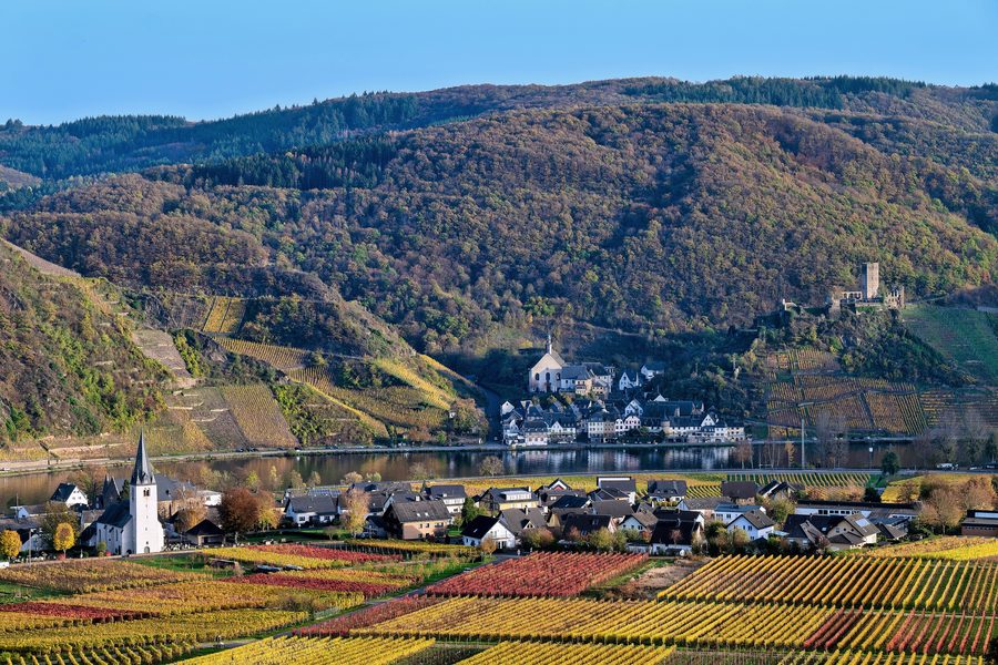 Beilstein on the Moselle with Burg Metternich and Ellenz