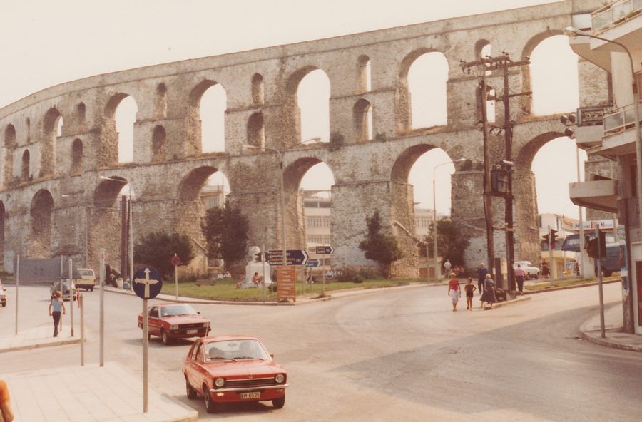 Kavala with the aqueduct