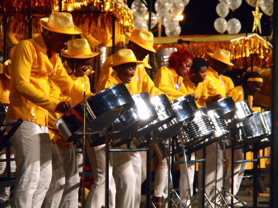 Steelpan instruments at Carnival in Trinidad and Tobago