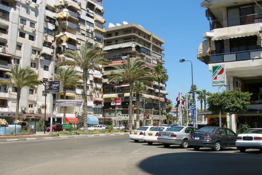 Port Said with harbor and cityscape