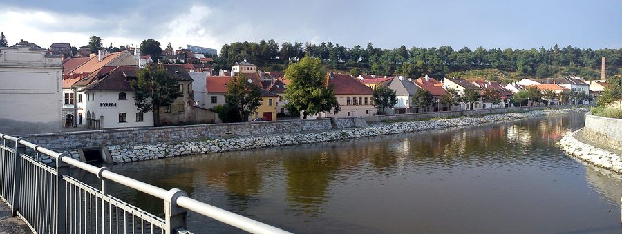 Jewish Quarter in Třebíč seen across the Jihlava river