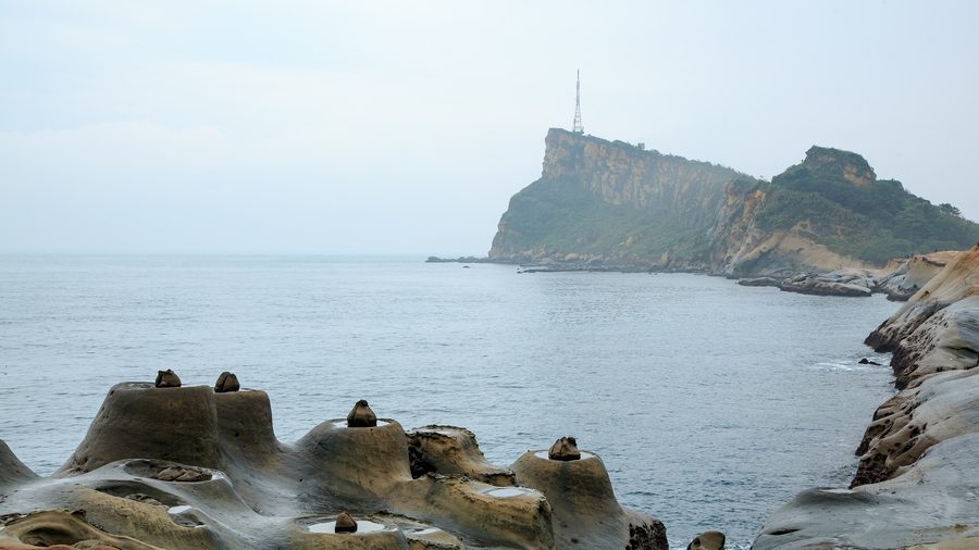 Rock landscape in Yehliu Geopark in Taiwan
