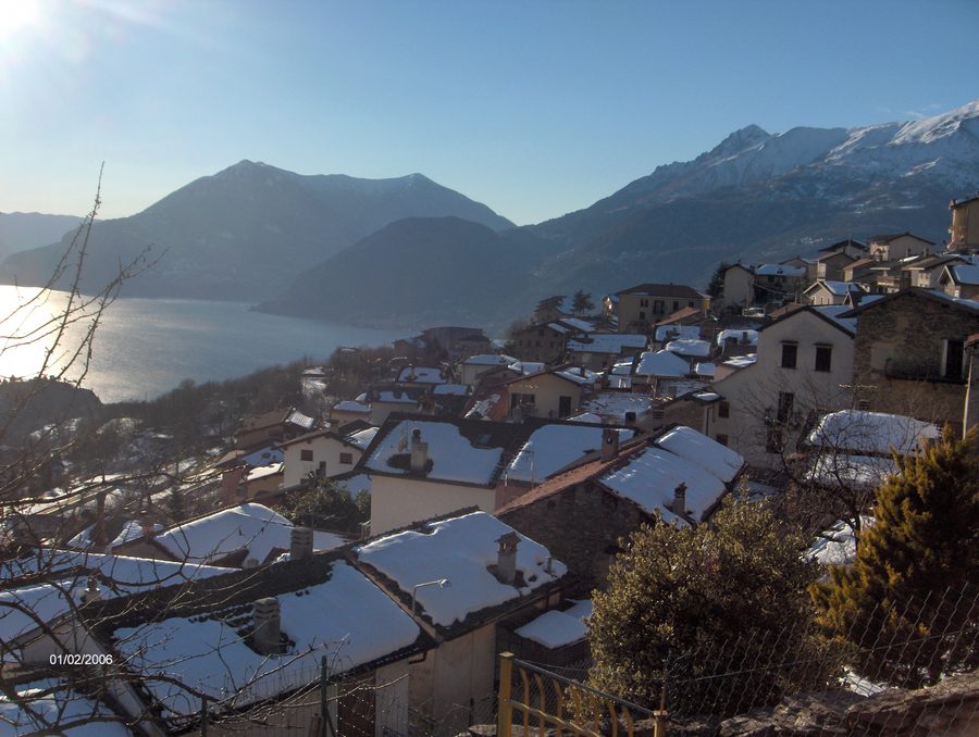 Vestreno with the mountains of the Triangolo Lariano and Lake Como in the background