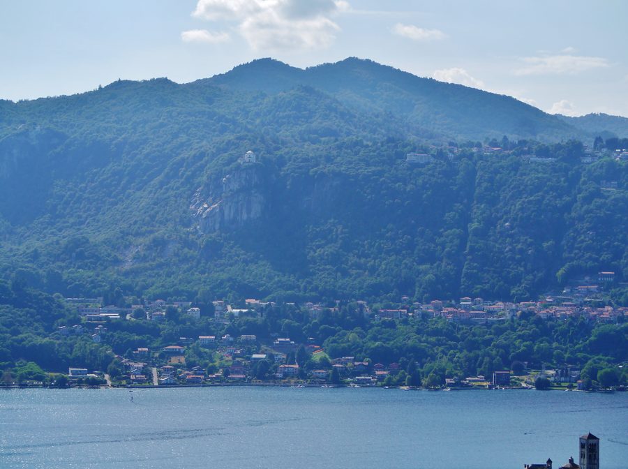 View from the Holy Mountain of Orta across Lake Orta in Piedmont