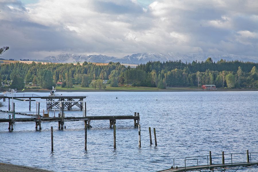 Te Anau on the shore of Lake Te Anau in Southland, New Zealand