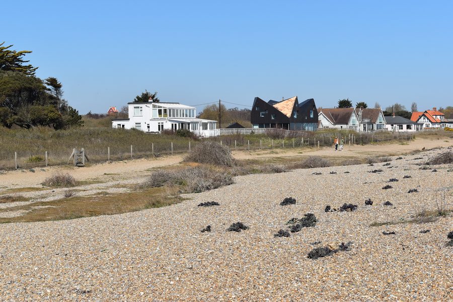 Haven End and houses on the beach at Thorpeness