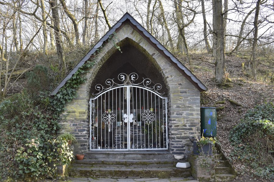 Interior of the Lourdes Grotto in Ayl