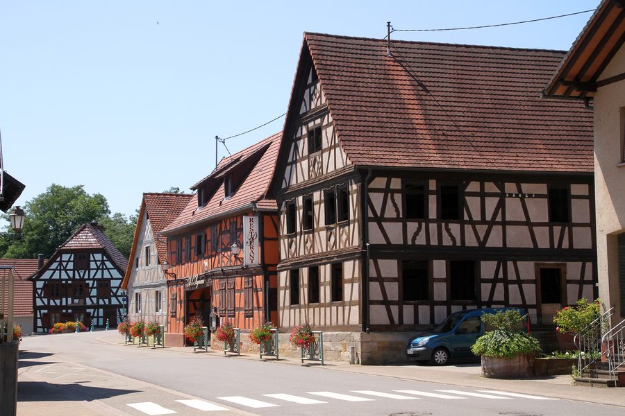 View of a street in Mothern, Bas-Rhin