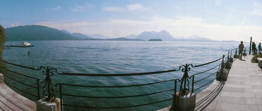Lakeside landscape of Lake Maggiore near Baveno in the province of Verbano-Cusio-Ossola