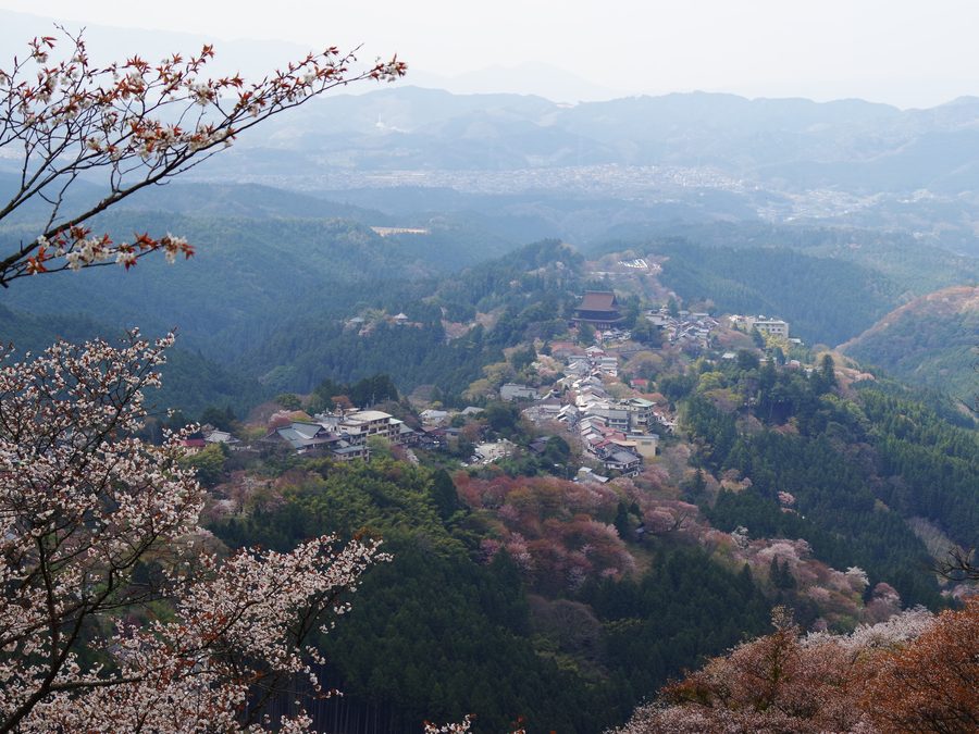 View of Yoshino in the landscape of the southern mountains