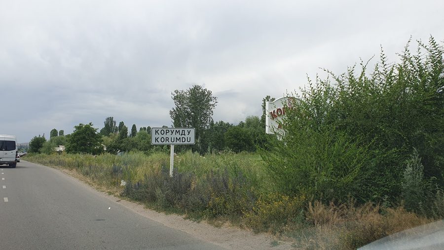 Skyline of Korumdu in Issyk-Kul District on the lakeshore