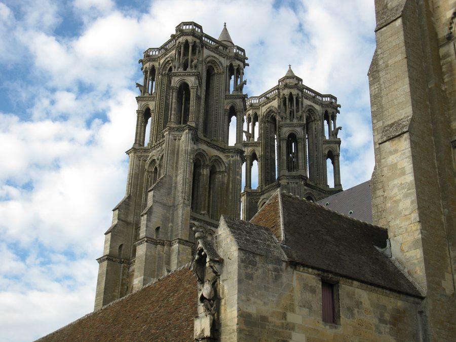 West facade of the Gothic cathedral of Laon in the département of Aisne