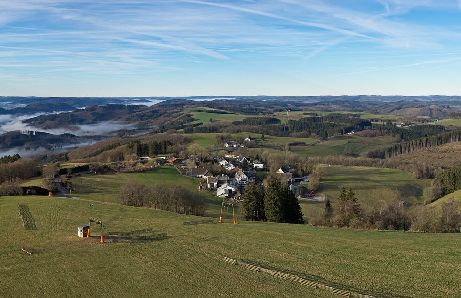 Wildewiese in the Sauerland, seen from the observation tower on the Schomberg