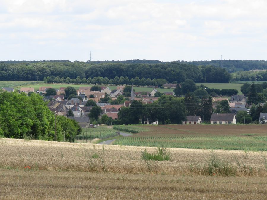 View of the village of Challes in the Sarthe department from the direction of Les Boutinières