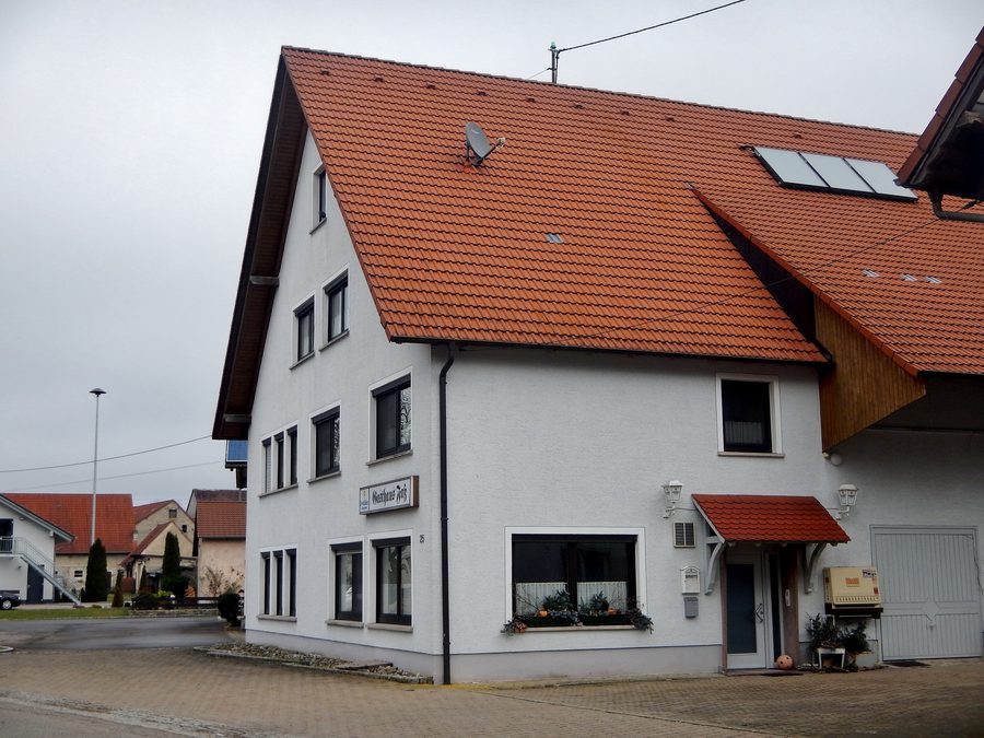 View of Huldstetten, a district of the municipality of Pfronstetten