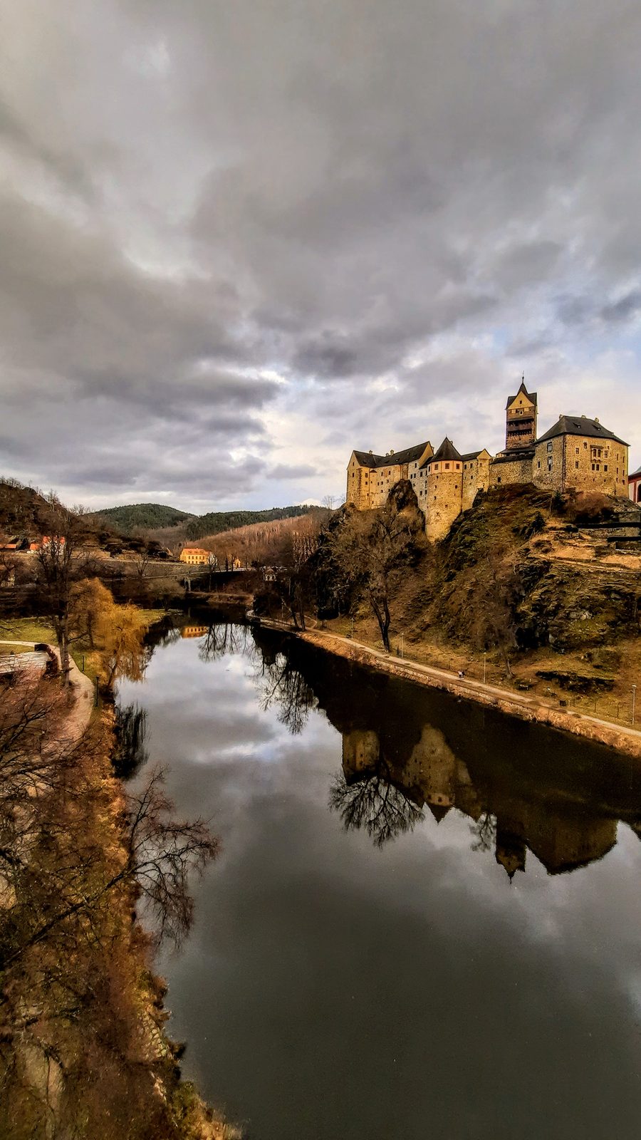 Loket Castle above the historic town of Loket in the Karlovy Vary Region