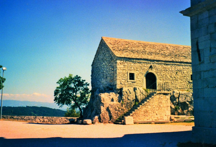 Rock and settlement of Monrupino-Repentabor near Trieste