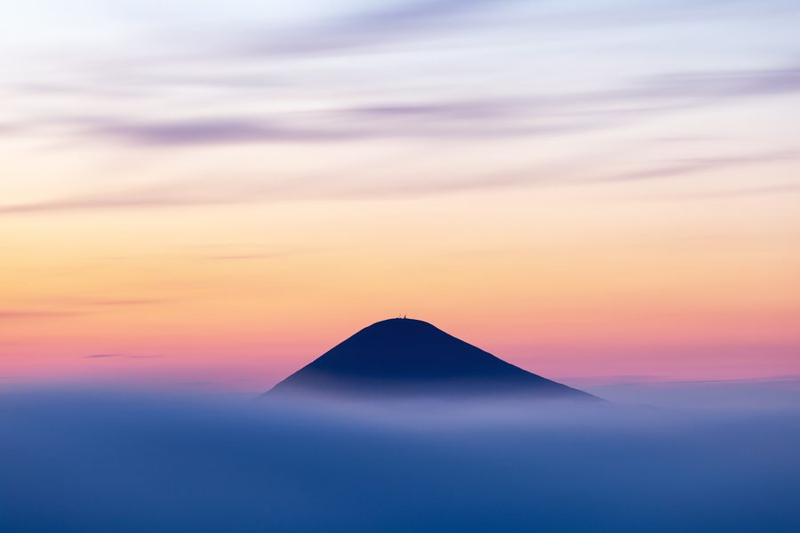 Hoverla in the Ukrainian Carpathians after sunset