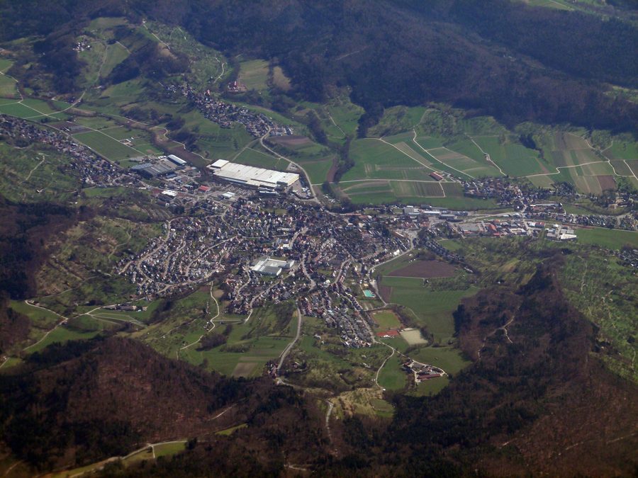 Aerial view of Rudersberg in the Rems-Murr district
