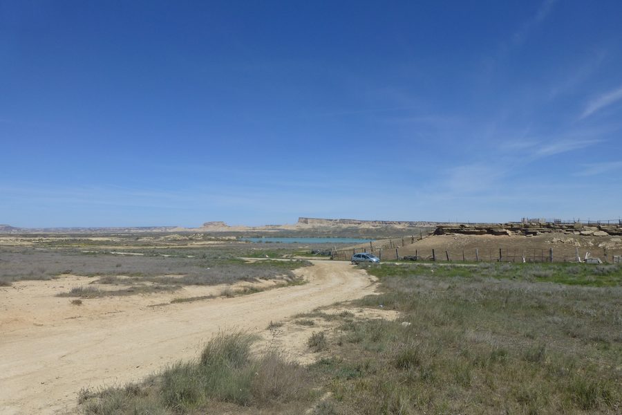 Semi-desert landscape of the Bardenas Reales in Navarre