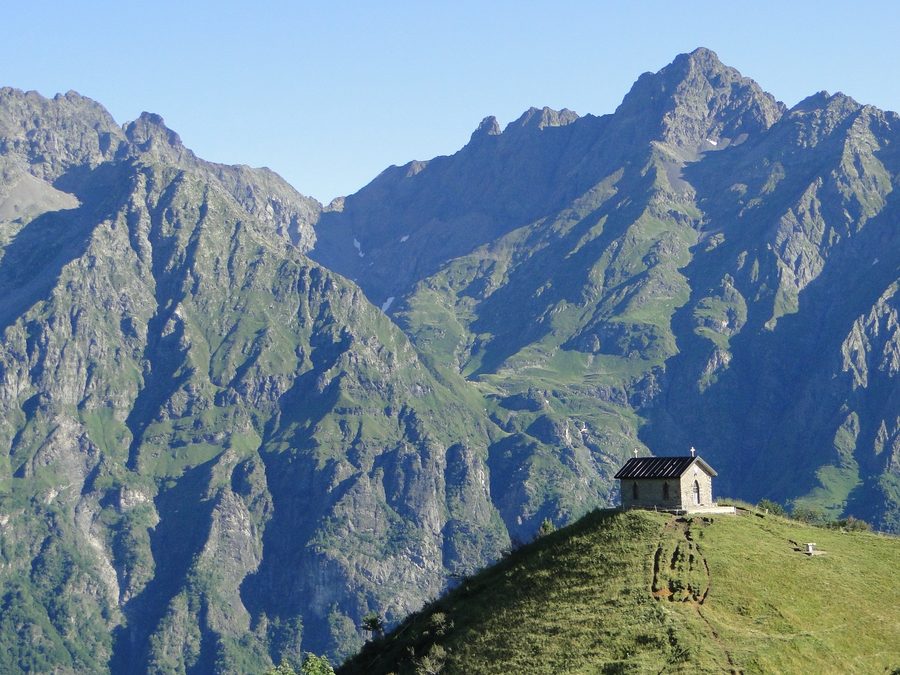 View of Pizzo Coca and the Orobie Alps at Passo della Manina