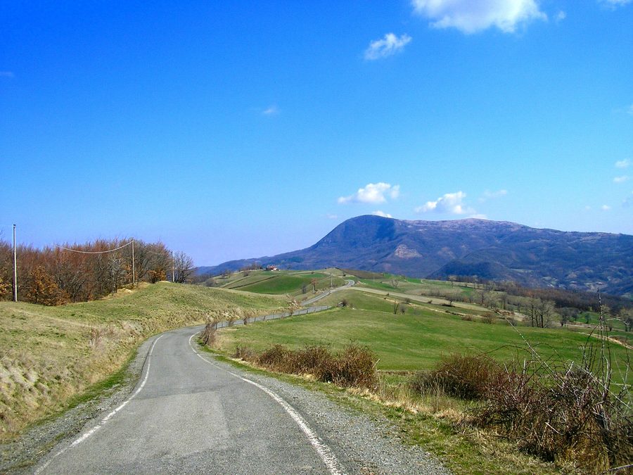 Panorama above Pradovera in the province of Piacenza