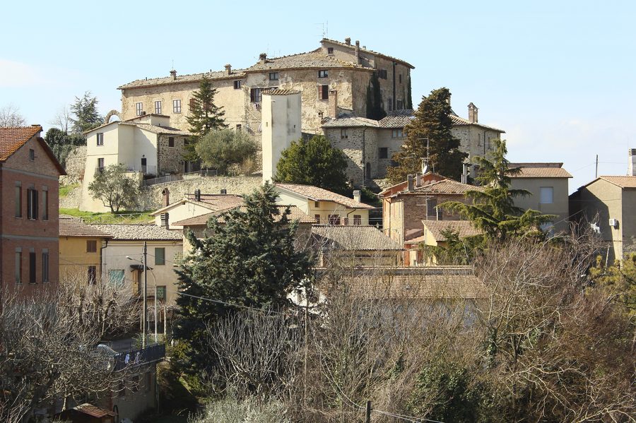 Panorama of Migliano, a hamlet in the Marsciano area in Umbria
