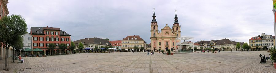 Arcade-lined market square in Ludwigsburg
