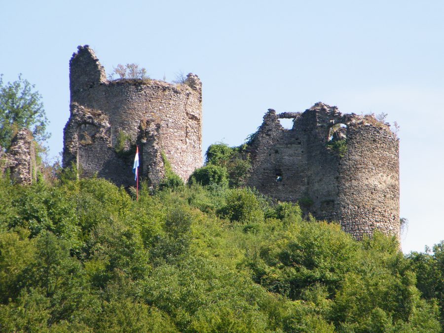 View of the ruins of the medieval Gvozdansko Castle in Croatia