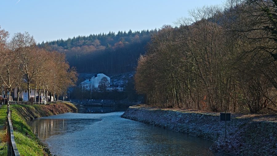 Lahn canal in Limburg an der Lahn, Hesse
