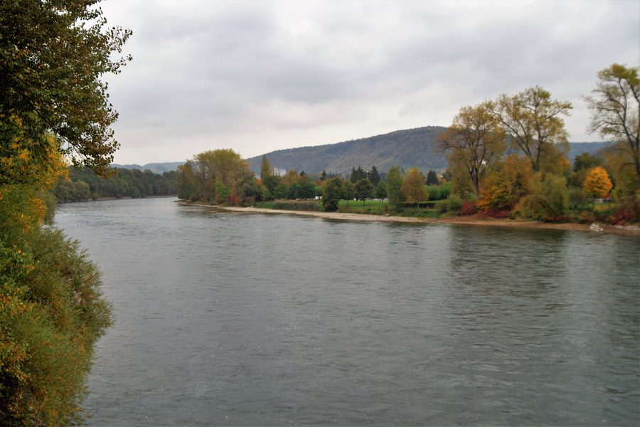 View of the Rhine from the Zurzach-Rheinheim Rhine bridge