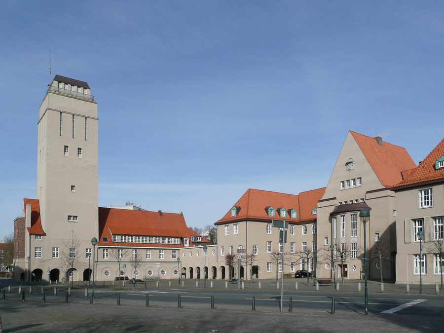 Water tower and town hall in Delmenhorst