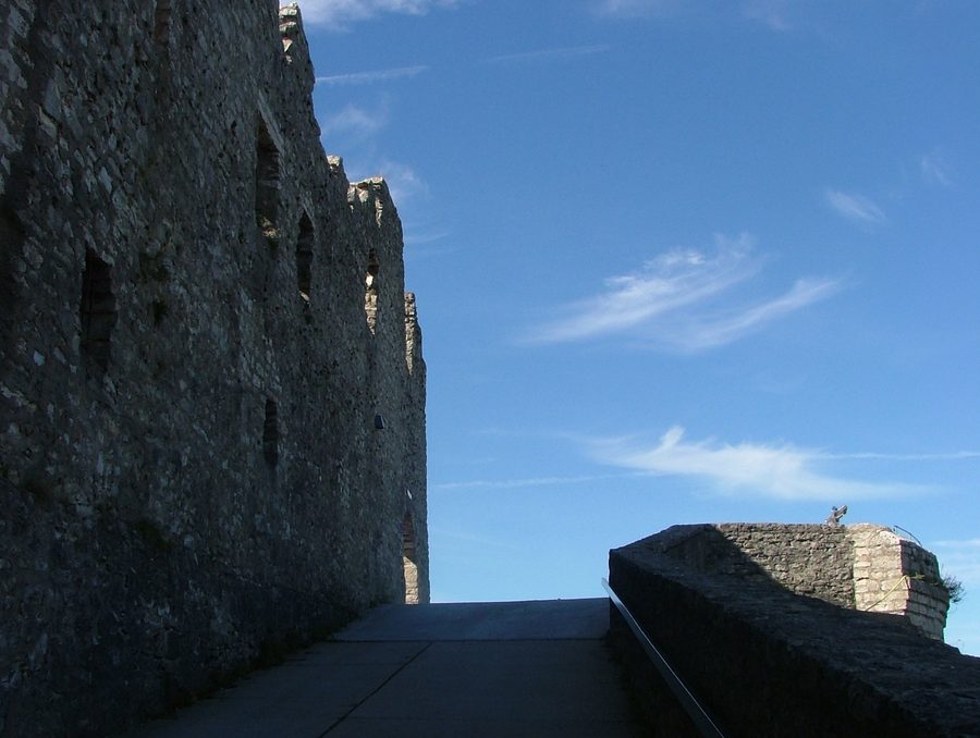Path up to the fortress ruins of Hohenneuffen near Neuffen