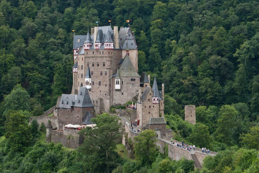 Eltz Castle near Wierschem in the wooded landscape of the Eifel