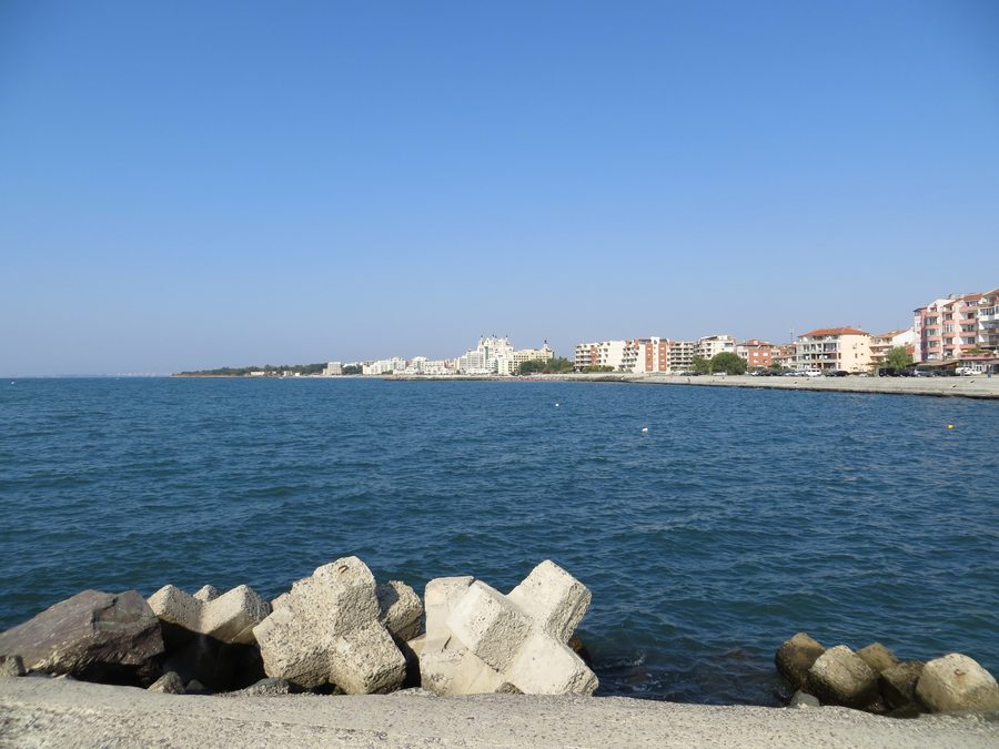 Coast near Pomorie on the Black Sea in Bulgaria