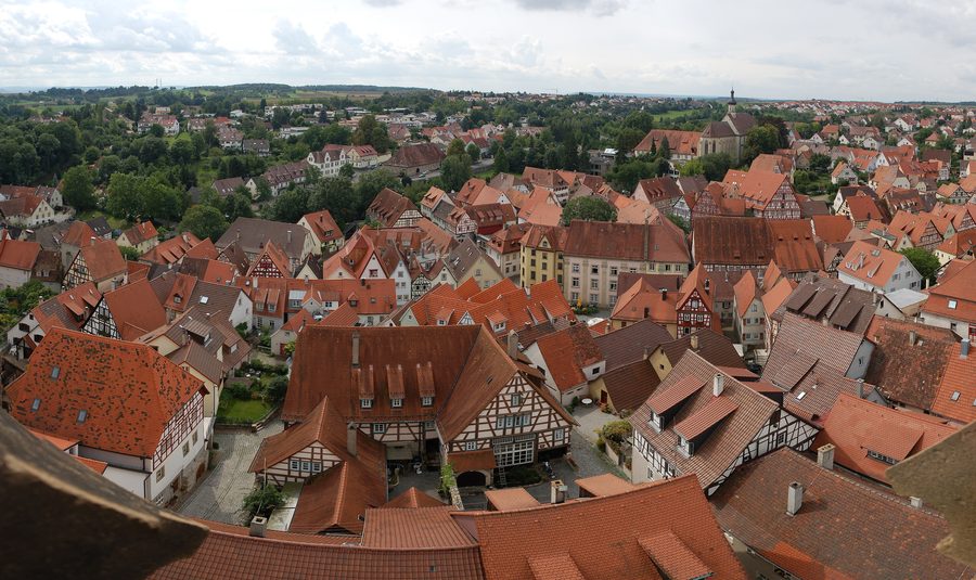 Panorama of the historic old town of Bad Wimpfen, taken from the Blue Tower