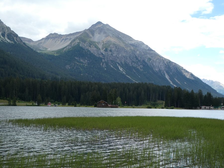 Lenzer Horn above Lake Heidsee near Lenzerheide