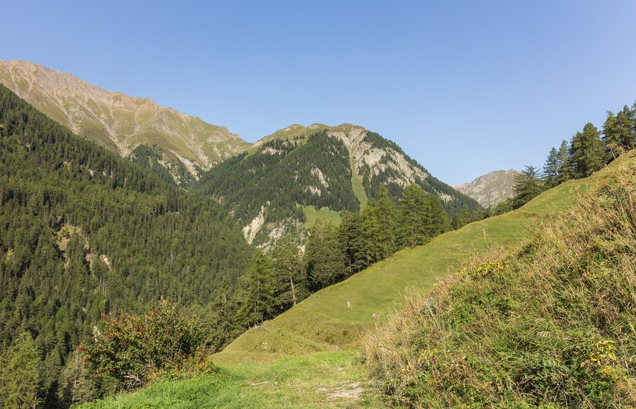 Alpine landscape and surroundings of Vnà in the Lower Engadine
