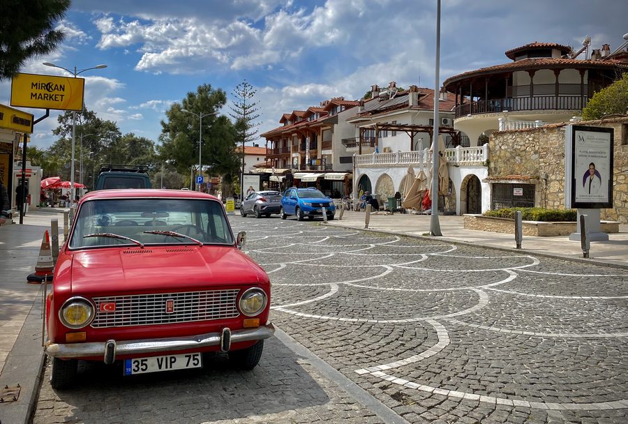 Street scene in Akyaka in MuÄŸla Province