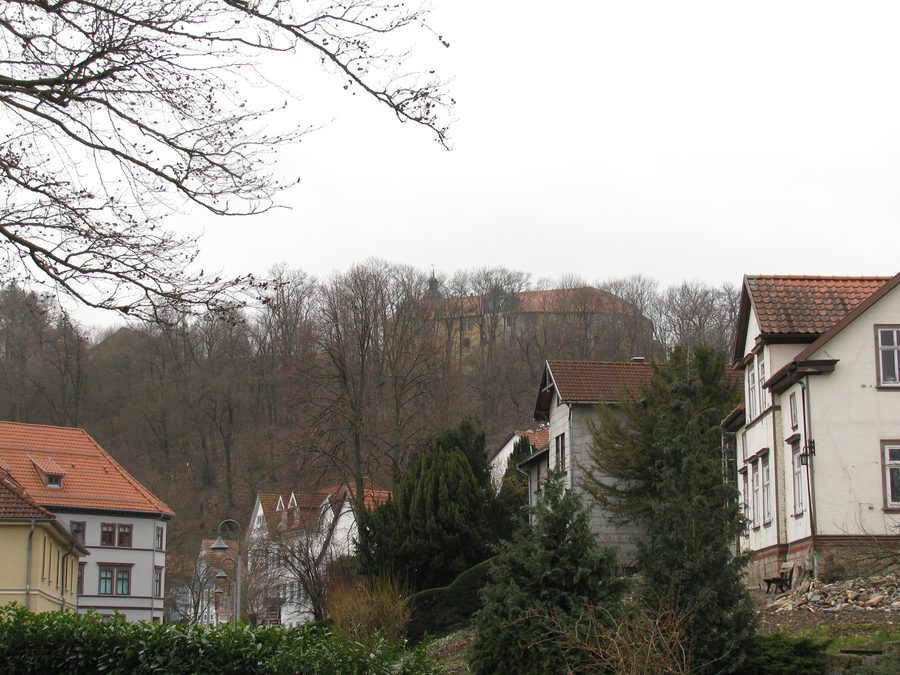 Tenneberg Castle in Waltershausen, viewed from Schulplatz