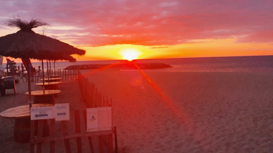 Plage de Sainte-Marie-la-Mer at sunrise