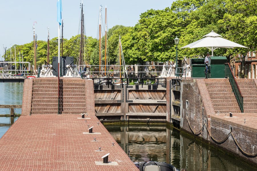 Large sea lock in Muiden on the historic waterway