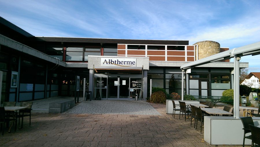 Forecourt of the AlbTherme in Waldbronn