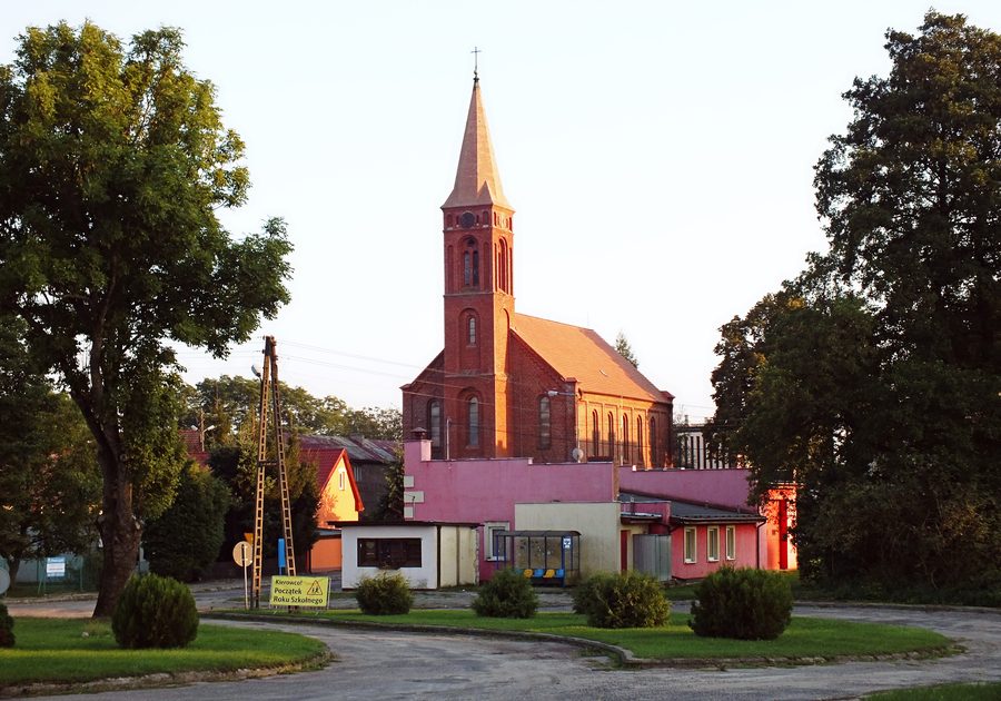 View of the center of the village of KÄ…kolewo in Greater Poland