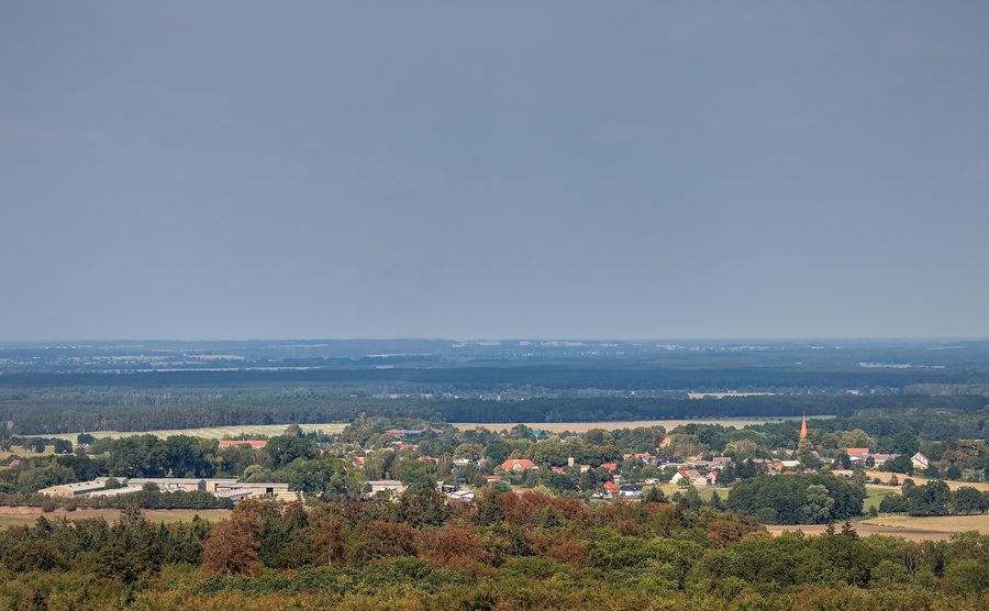 View of Marnitz and the landscape of the Ruhner Berge from the Ruhner Berg observation tower