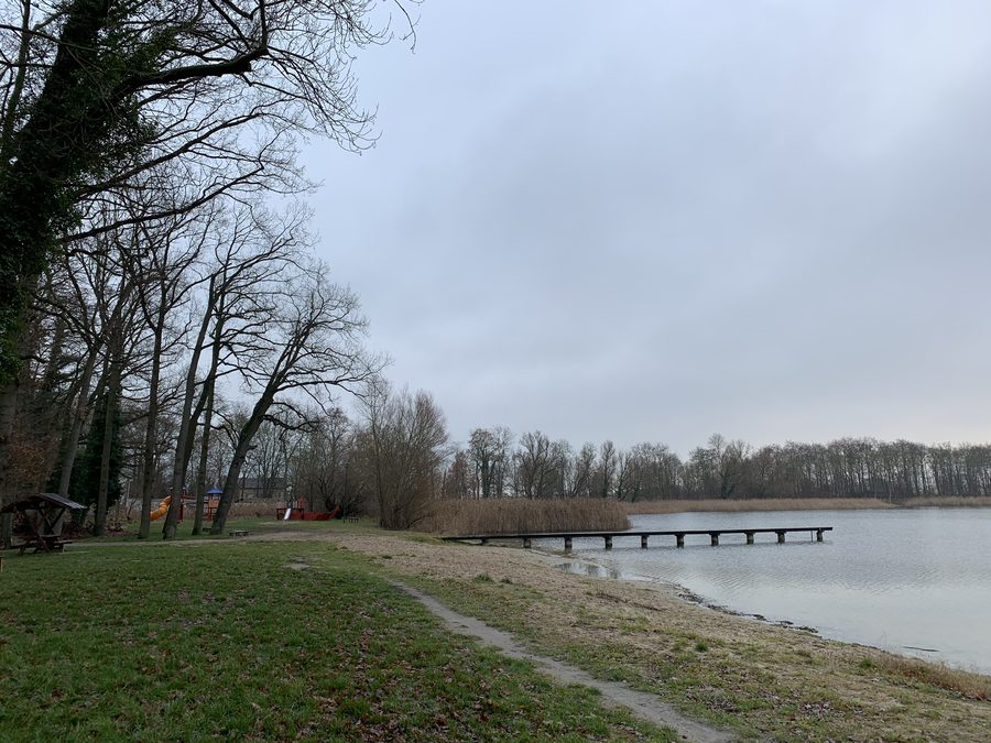 Swimming area at the town lake in Strasburg (Uckermark)