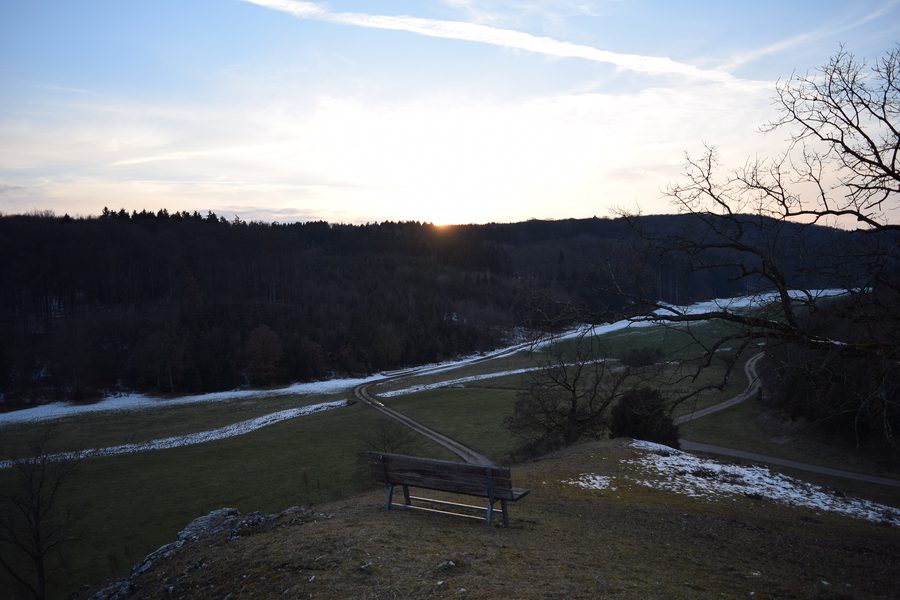 View over the Hungerbrunnental in Baden-Württemberg at sunset